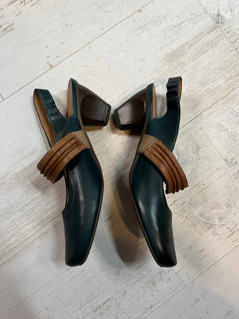 Remonte Dorndorf Navy Blue Slingback Heels Size 38 US 7-7.5